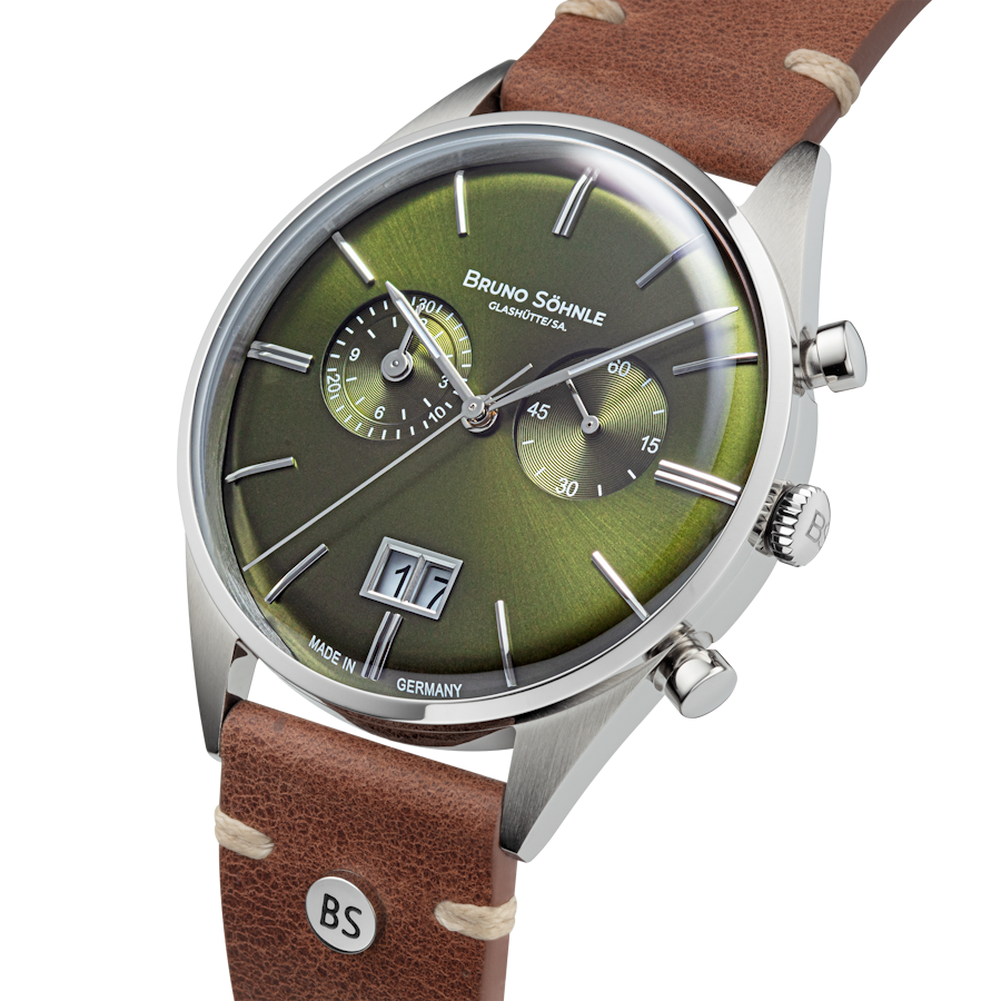 Bruno Söhnle Herren Chronograph Merano 17-13233-441 Lederband mahagonibraun