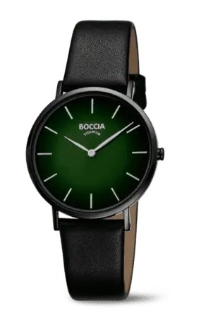 Boccia Damen Armbanduhr 3273-14 Trend Titan Lederband schwarz