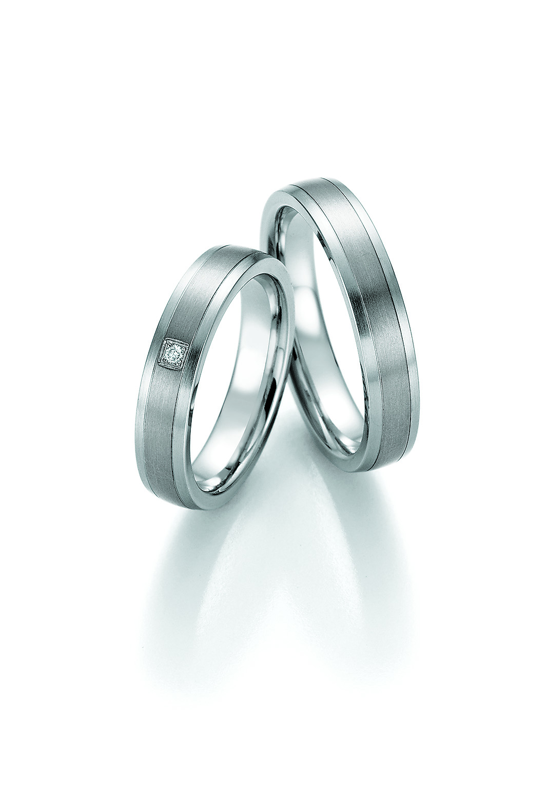 Eheringe Trauringe White Style Steel Titan Emotion 68-10010 / 68-10020