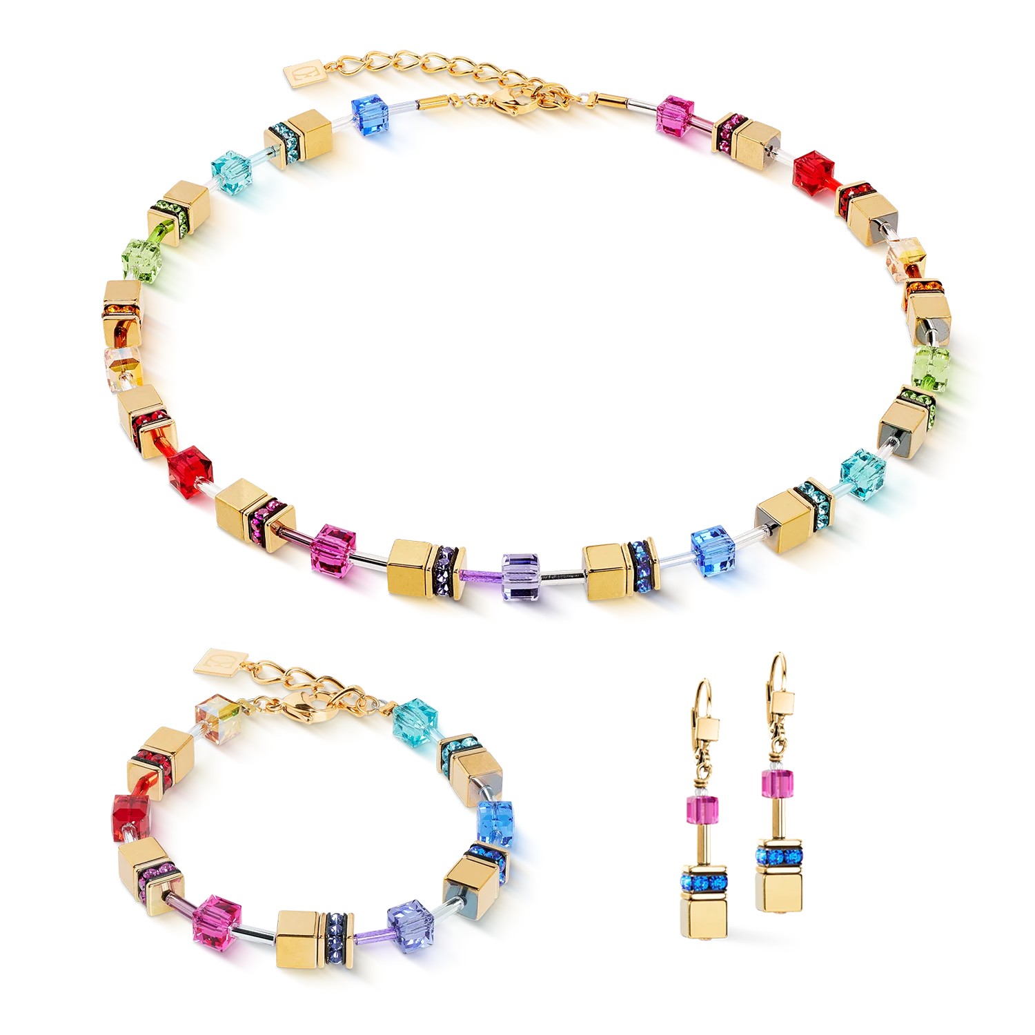 Coeur De Lion Damen Armband  3015/30-1535 GeoCUBE® Iconic Metallic Rainbow gold