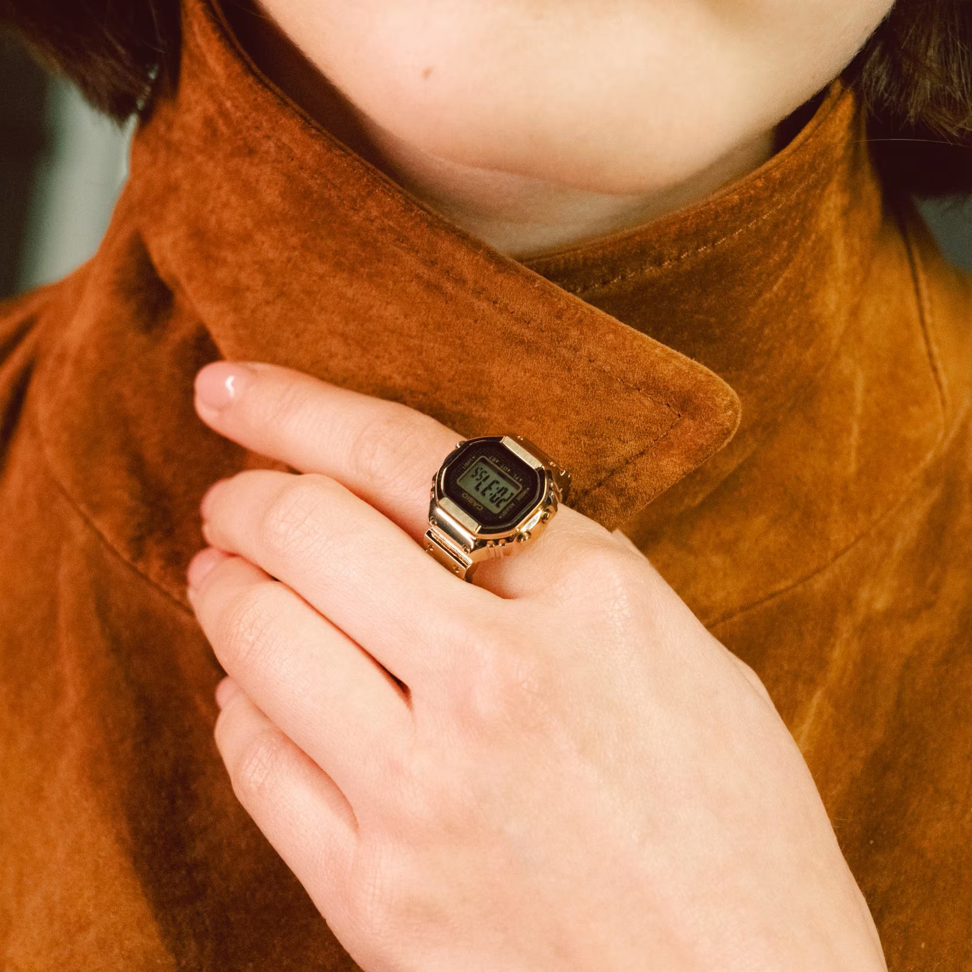 Casio Ring-Uhr CRW-001G-9ER digital goldplattiert