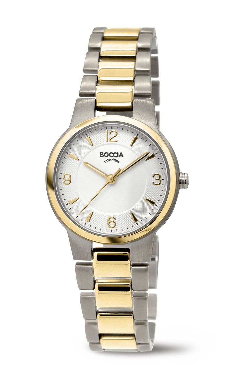Boccia Damen Armbanduhr 3359-02 Dress Reintitan bicolor mit Goldplattierung