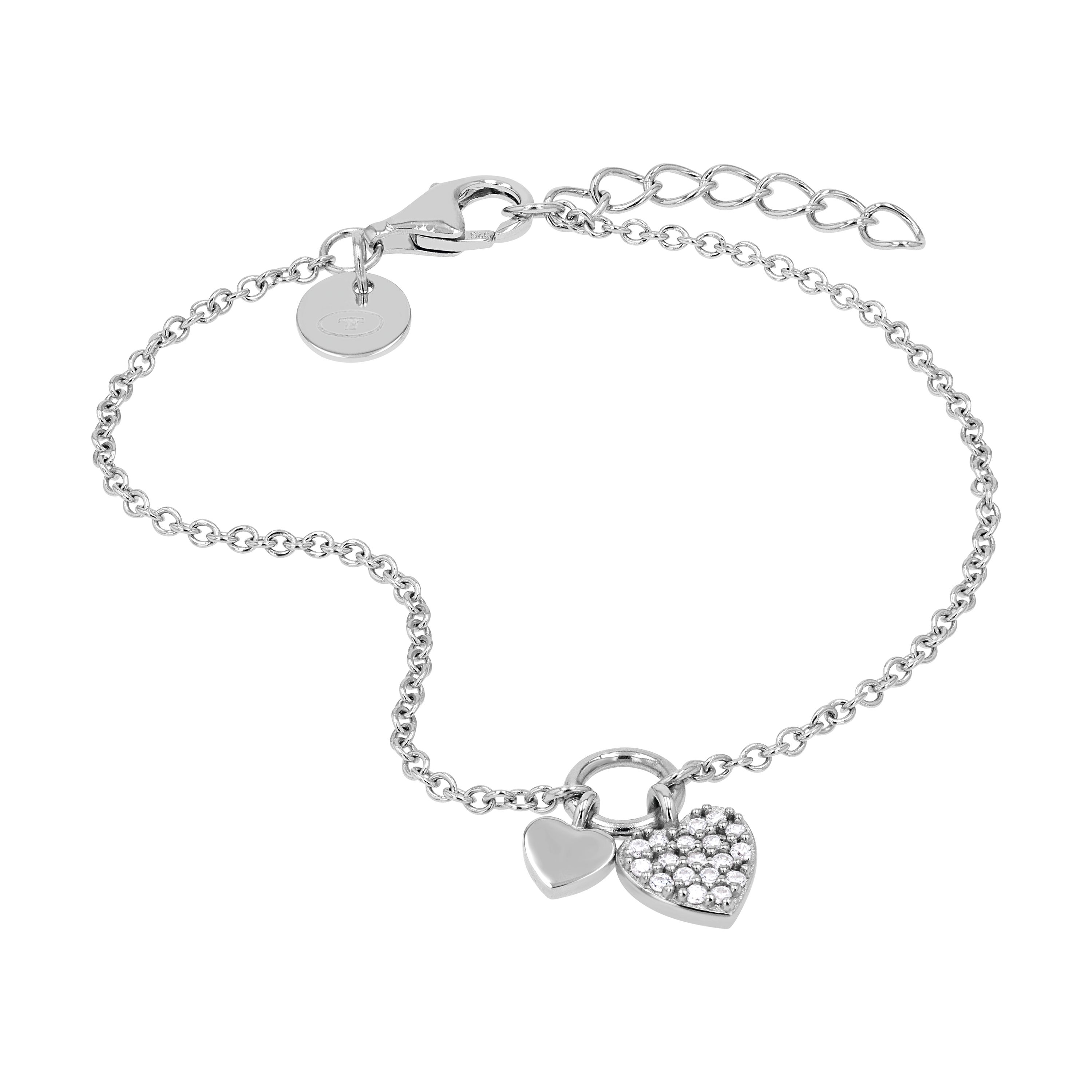 Tom Tailor Mädchen Armband 2101374 Herz Silber 925 synth. Zirkonia weiß