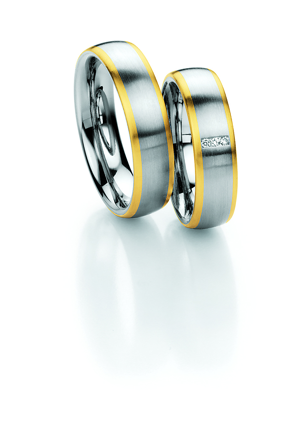Eheringe Trauringe White Style Steel and Gold 585 Brilliant 88-01310 / 88-01310
