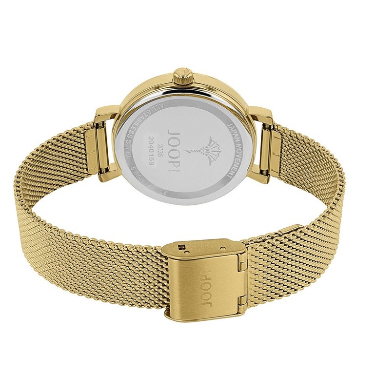 JOOP! Damen Armbanduhr 2040158 Edelstahl mit Milanaiseband gelbgold IP