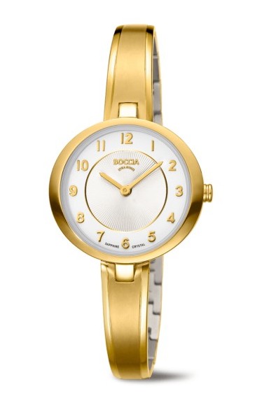 Boccia Damen Armbanduhr Dress 3377-02 Titan gelbgold IP
