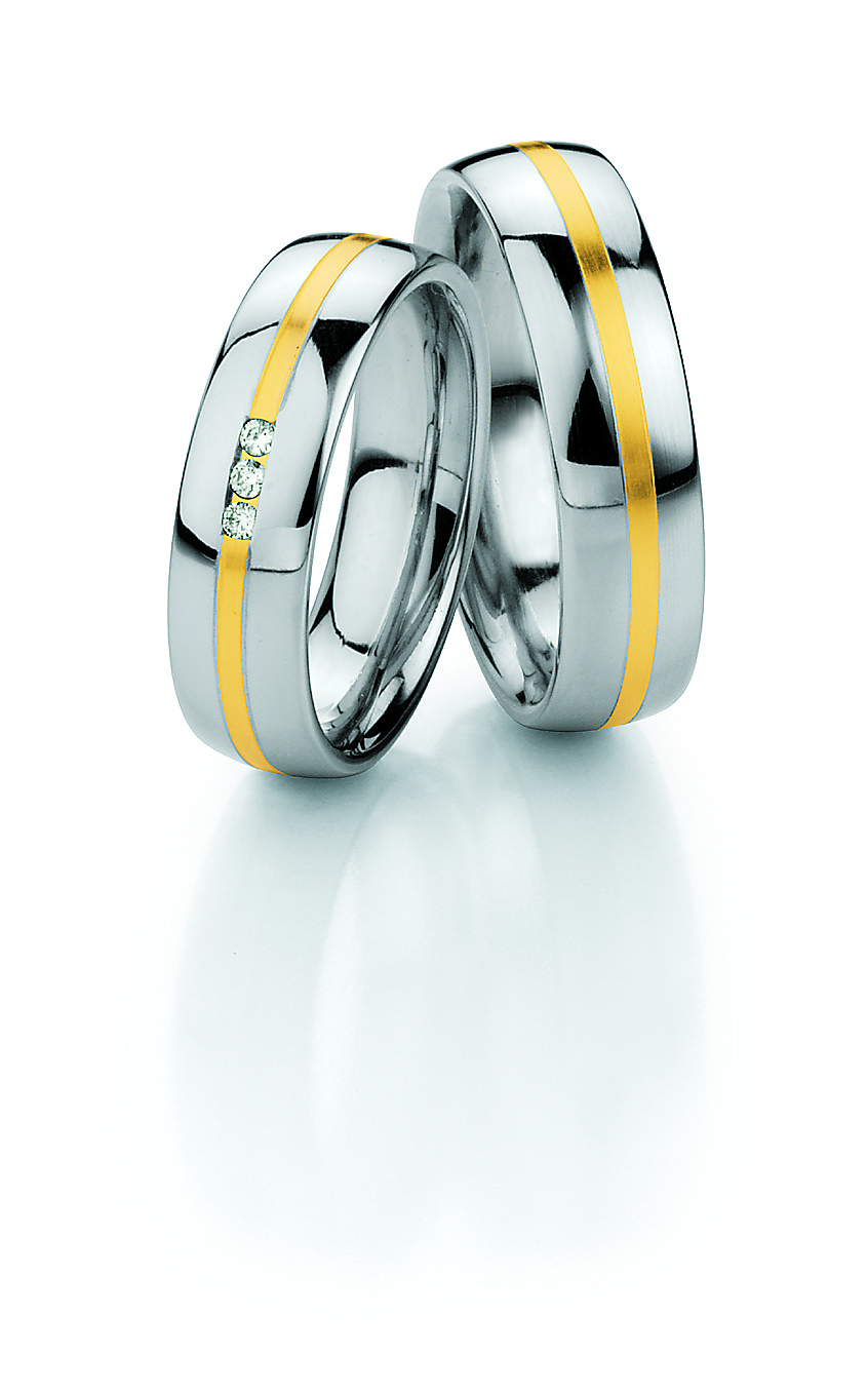 Eheringe Trauringe White Style Steel and Gold 585 Brilliant 88-01320 / 88-01320