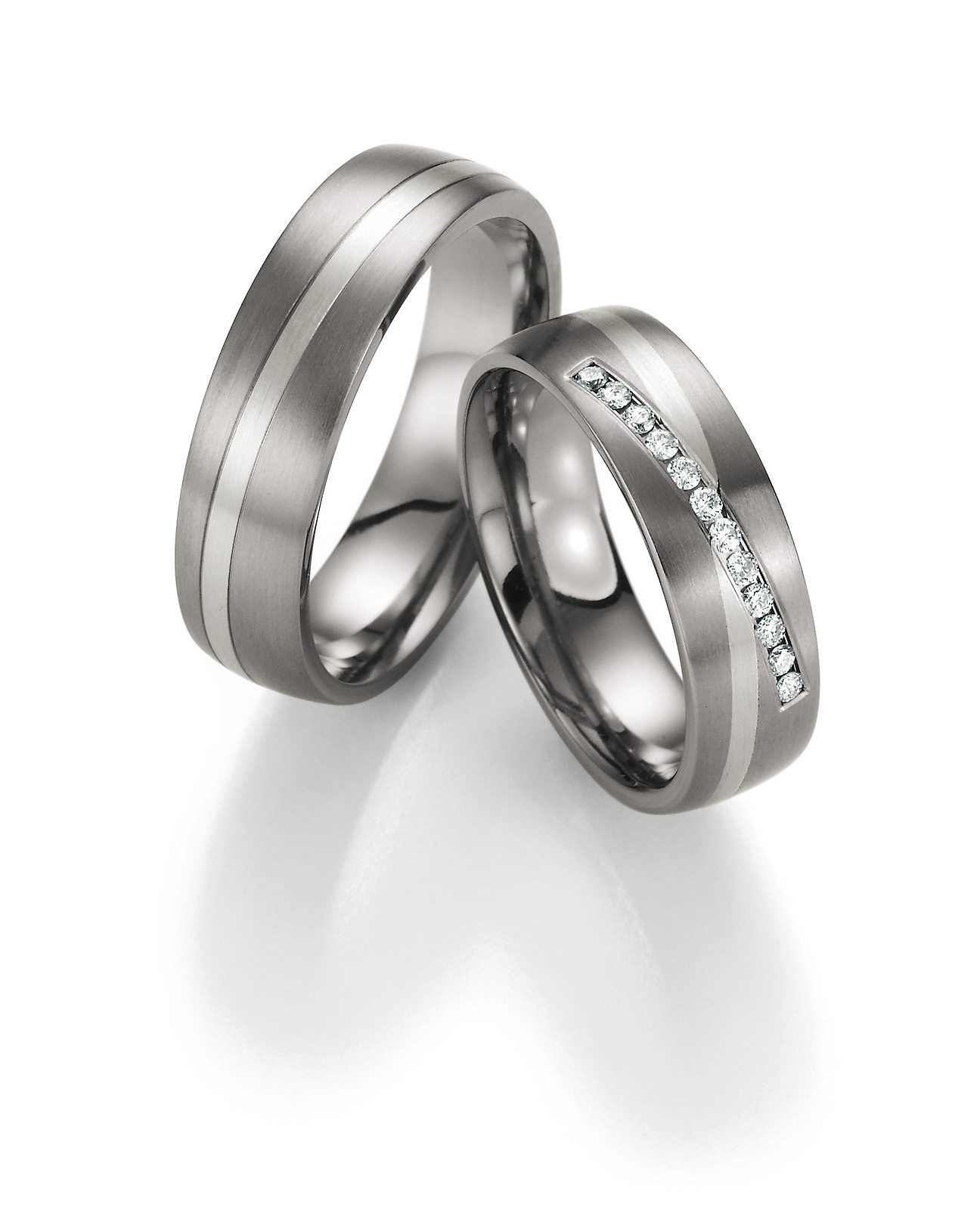 Eheringe Trauringe White Style Titan Gold Brilliant 585 78-80150 / 78-80160