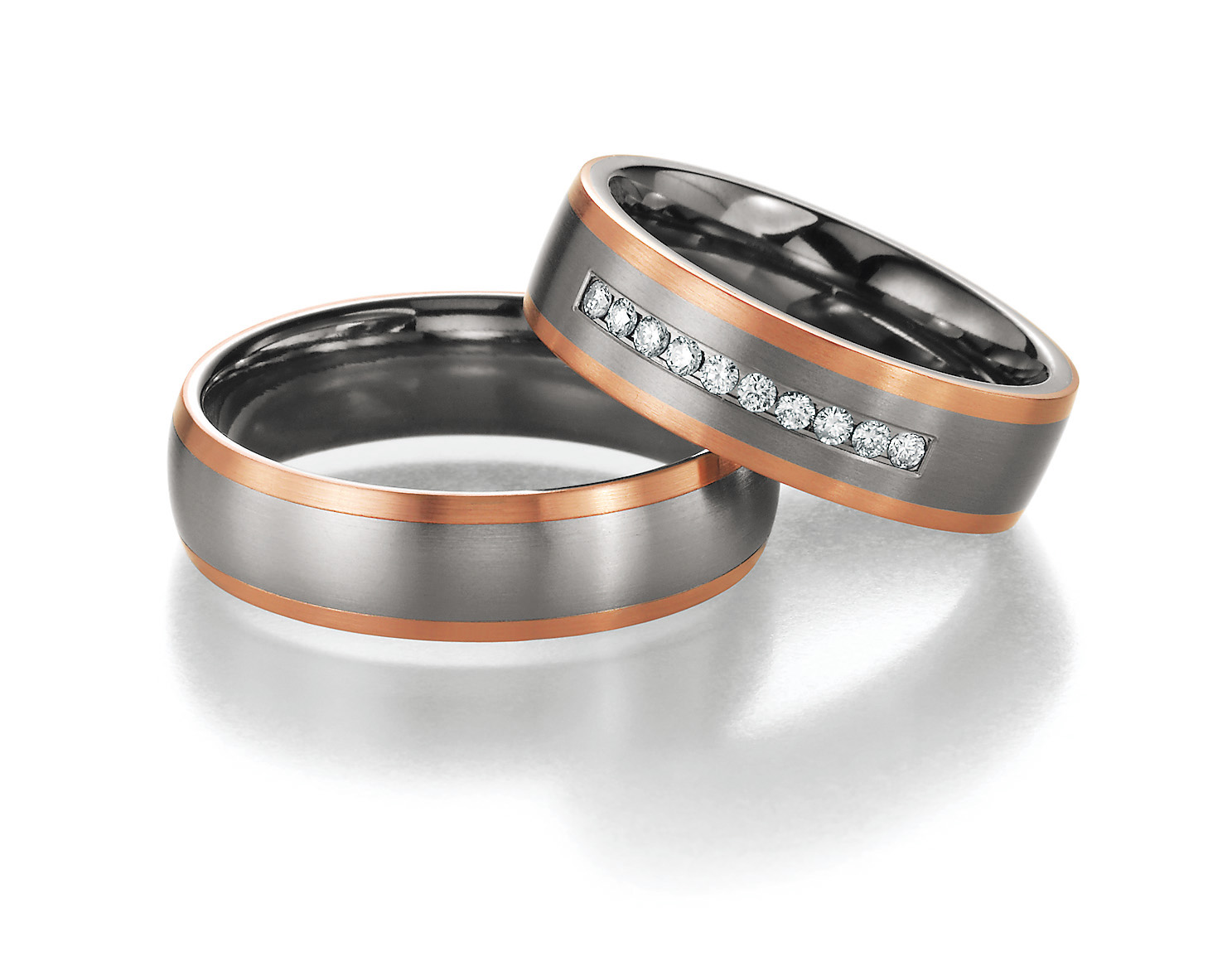 Eheringe Trauringe White Style Titan Gold Brilliant 585 78-80070 / 78-80080