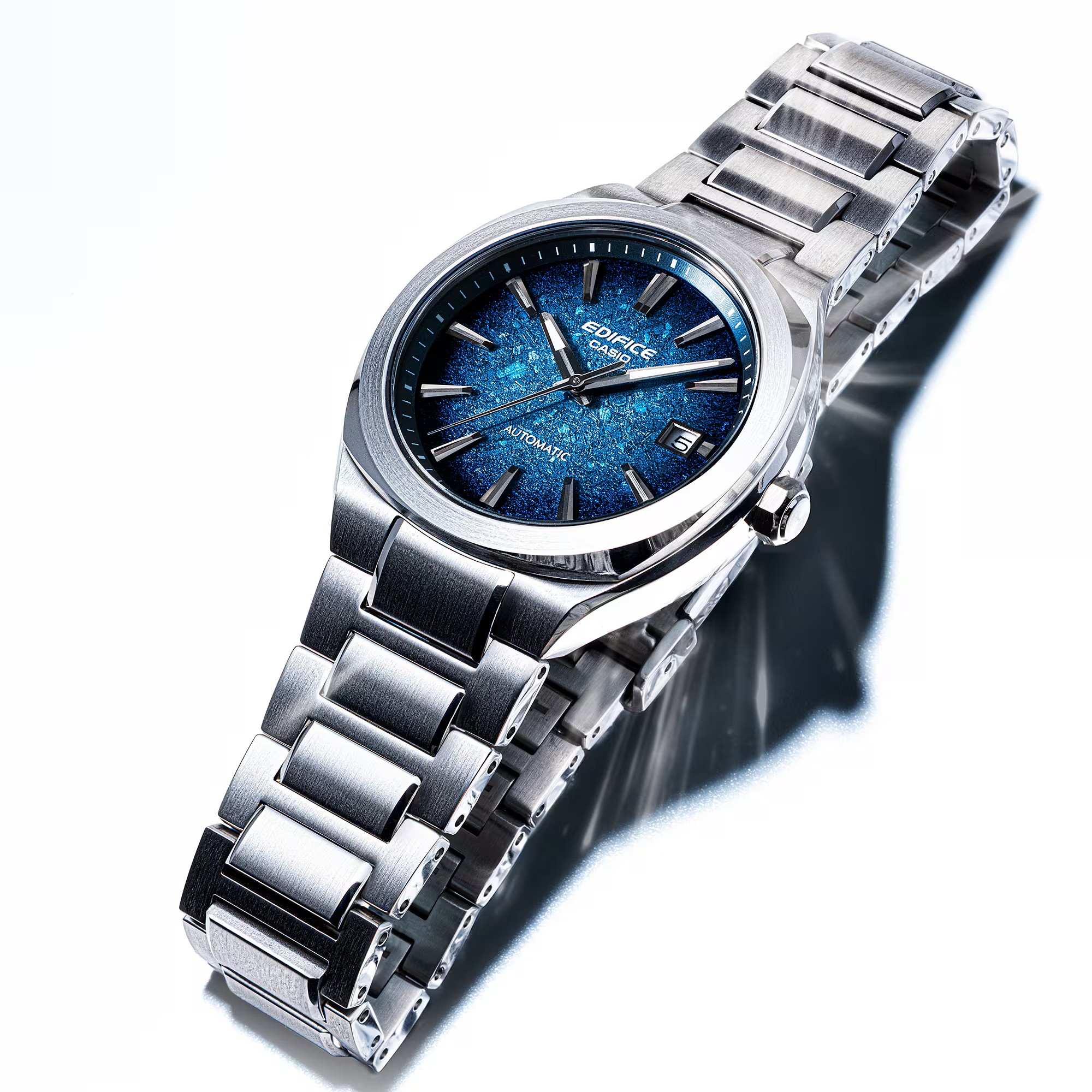 Casio  Herren Armbanduhr Edifice EFK-200D-2AER Automatik Edelstahl blaues Zifferblatt
