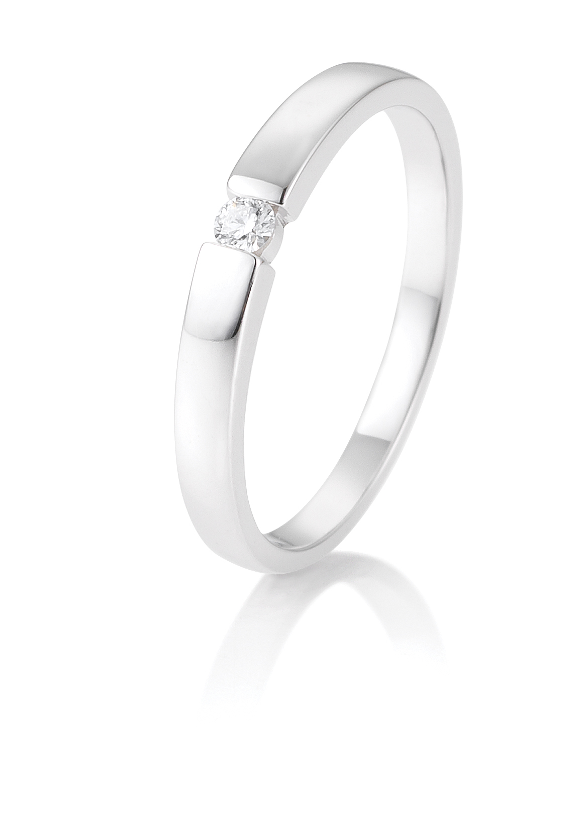 Breuning Solitaire Ring 41/85769-0 Brillant Spann Weißgold