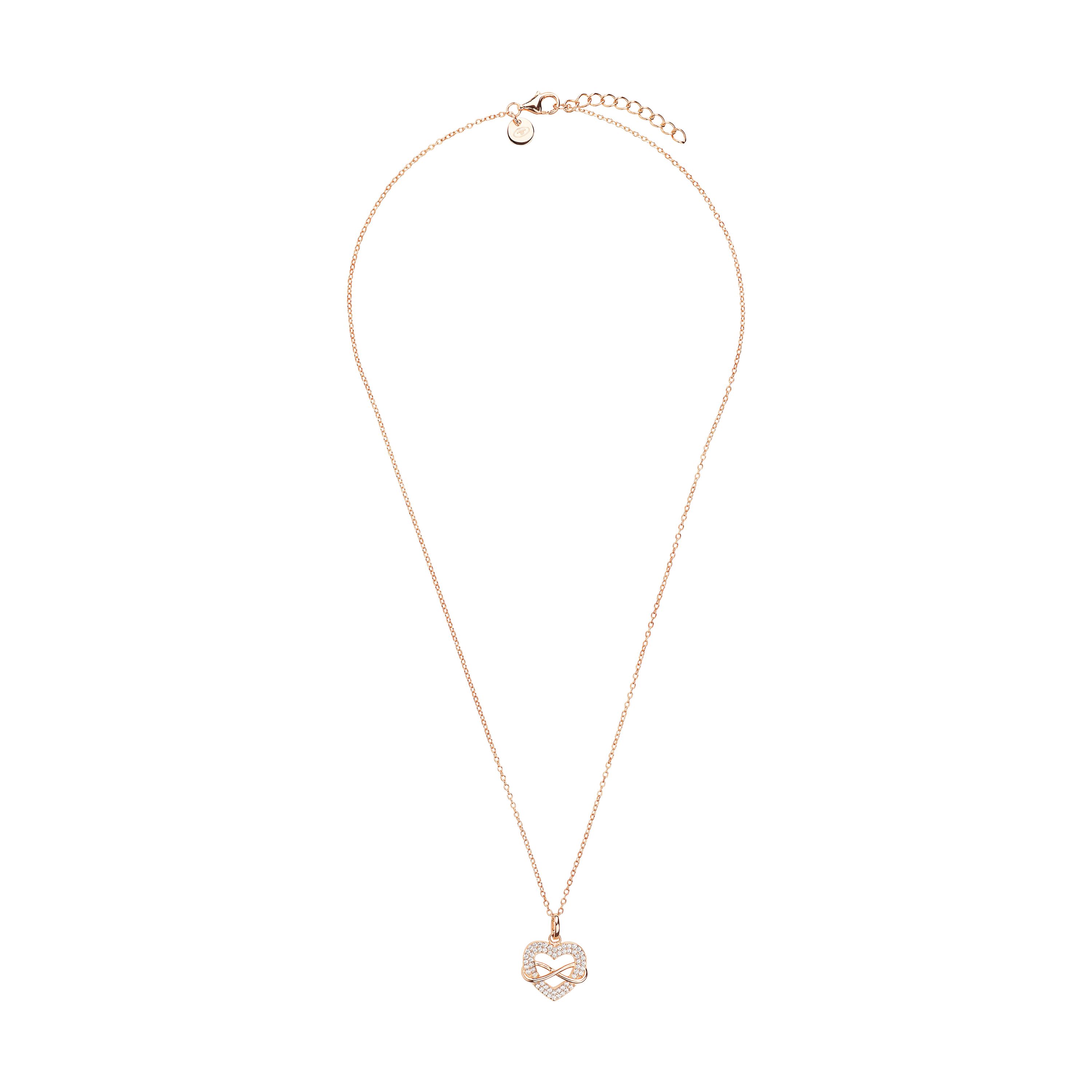 Tom Tailor Damen Halskette 2101272 Silber 925 rosévergoldet mit Anhänger Herz-Infinity