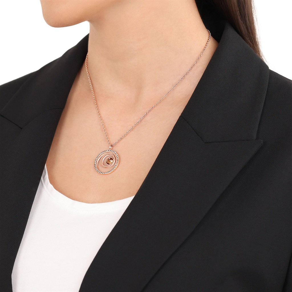 s.Oliver Damen Halskette 2040615 Edelstahl Crystals roségold IP