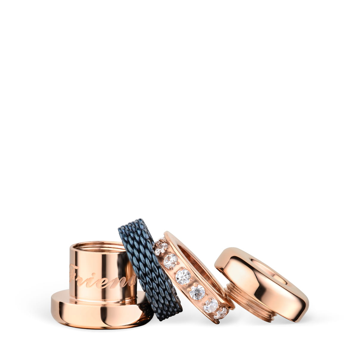 Bering Charm Friends4Ever-4 Edelstahl roségold IP Zirkonia ARCTIC SYMPHONY COLLECTION