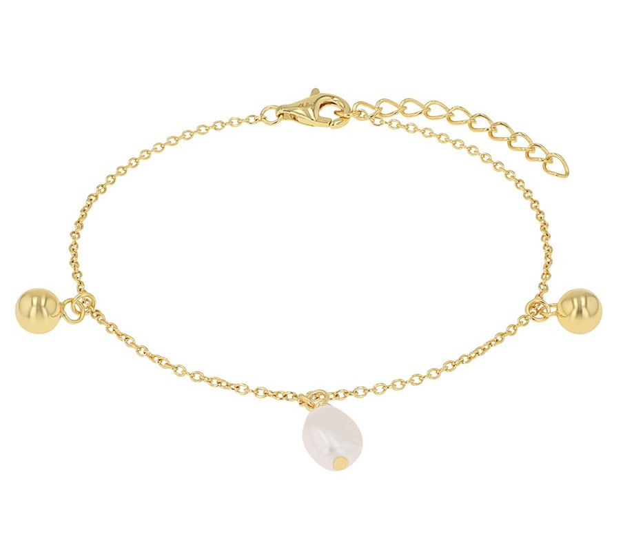 s.Oliver Damen Armband 2040598 Silber 925 vergoldet mit Süßwasserzuchtperle