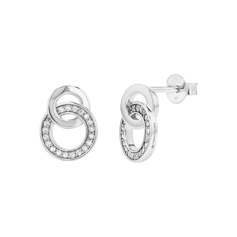 Tom Tailor Damen Ohrstecker Kreise 2100574 Silber 925 synth. Zirkonia