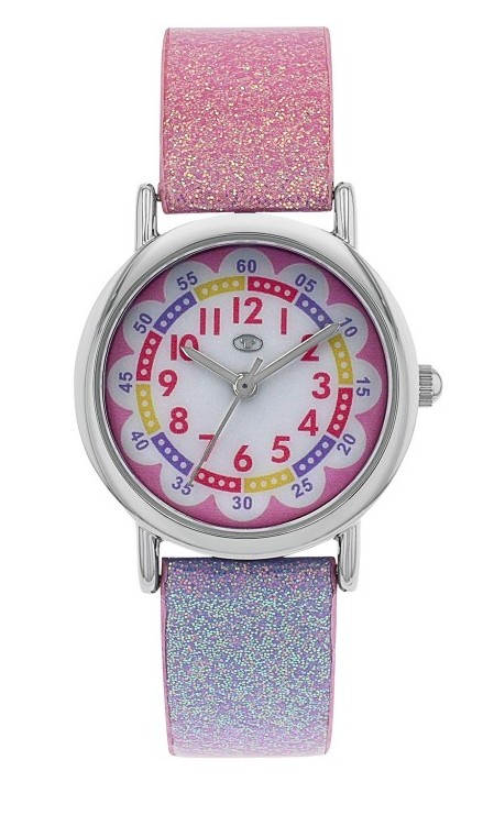 Tom Tailor Mädchen Armbanduhr 2100707 Kunstlederband glitzer rosa violett