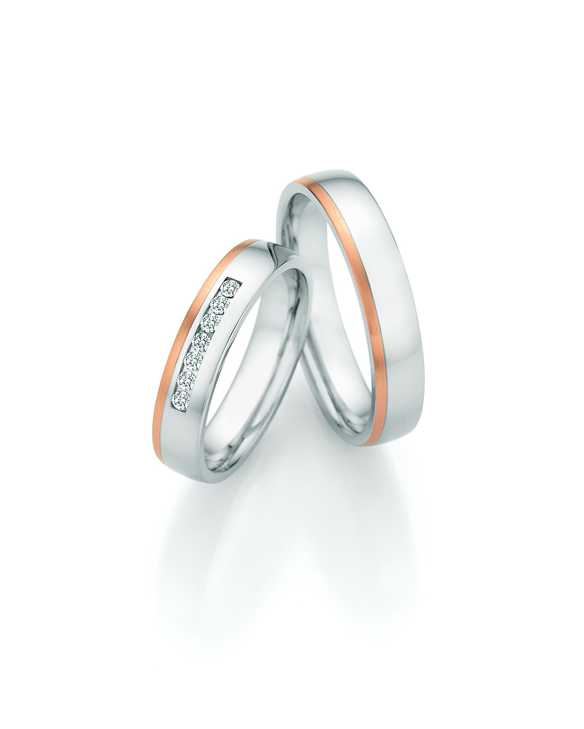 Eheringe Trauringe White Style Steel & Gold Elegance 88-25110 / 88-25120