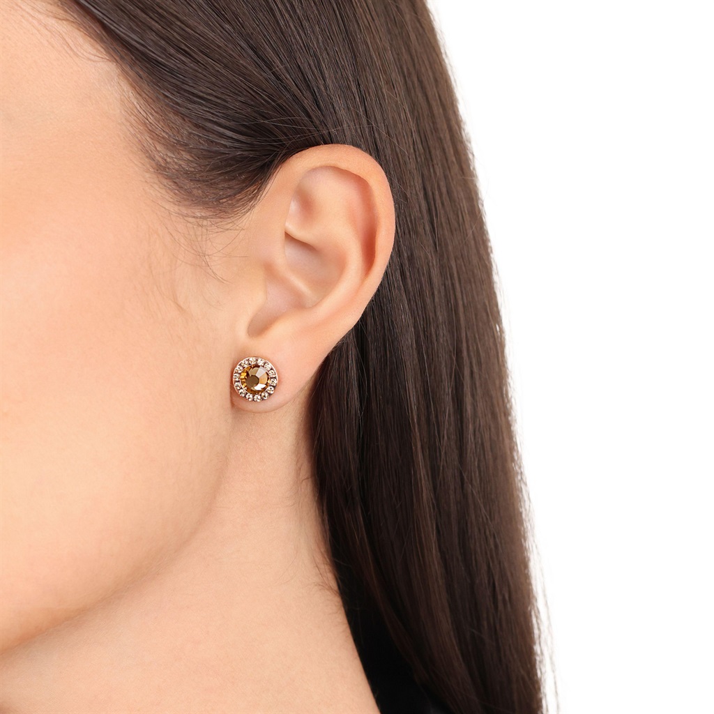 s.Oliver Damen Ohrstecker 2040617 Edelstahl Crystals roségold IP 