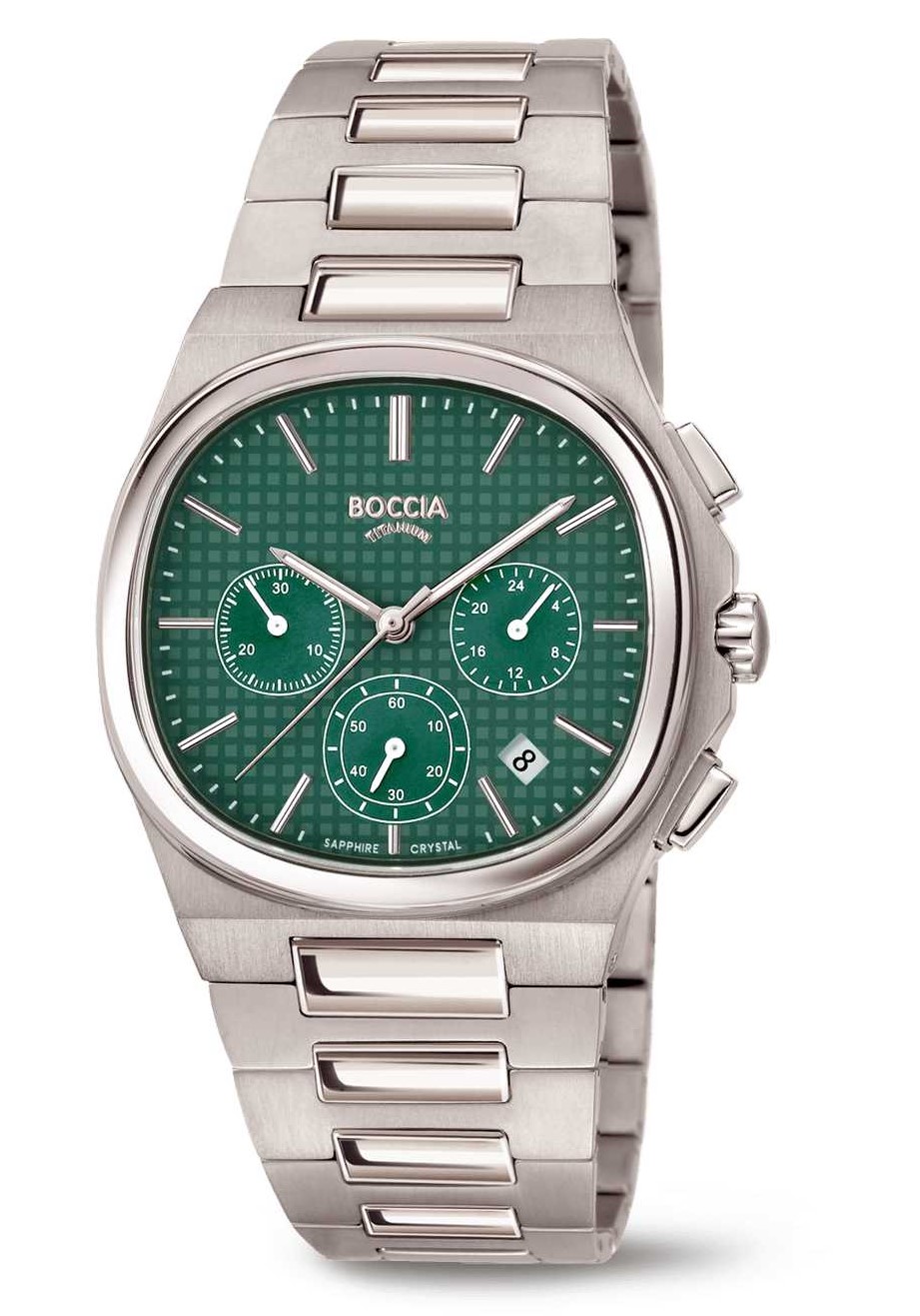 Boccia Herren Armbanduhr Slim 3740-02 Chronograph Titan