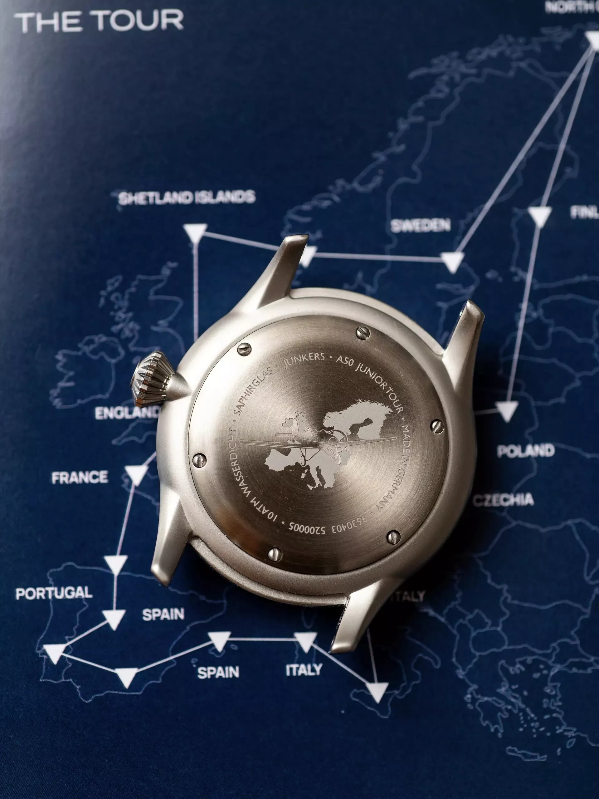 Junkers Herren Armbanduhr 9.53.04.03 Flieger GMT A50 D-MQUI Lederband schwarz