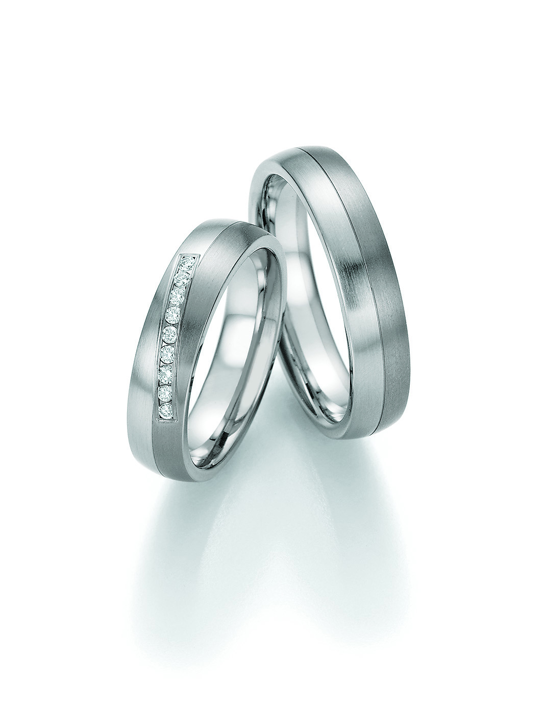 Eheringe Trauringe White Style Steel Titan Brillant 68-06120 / 68-06110