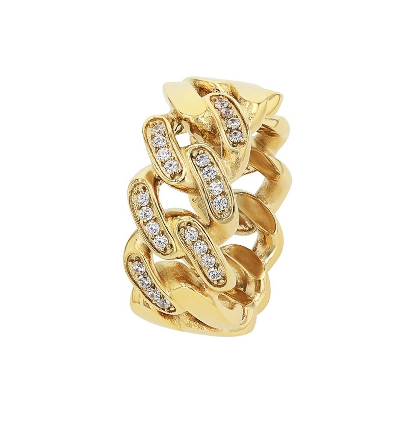 JOOP! Damen Ring Panzermuster 2040559 2040561 2040562 Edelstahl gelbgold IP synth. Zirkonia