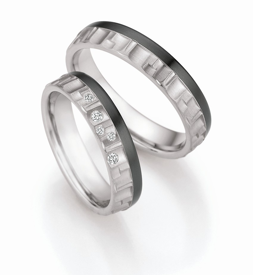 Eheringe Trauringe Ruesch White Style 79/10070 - 79/10080 Titan Zirkonium