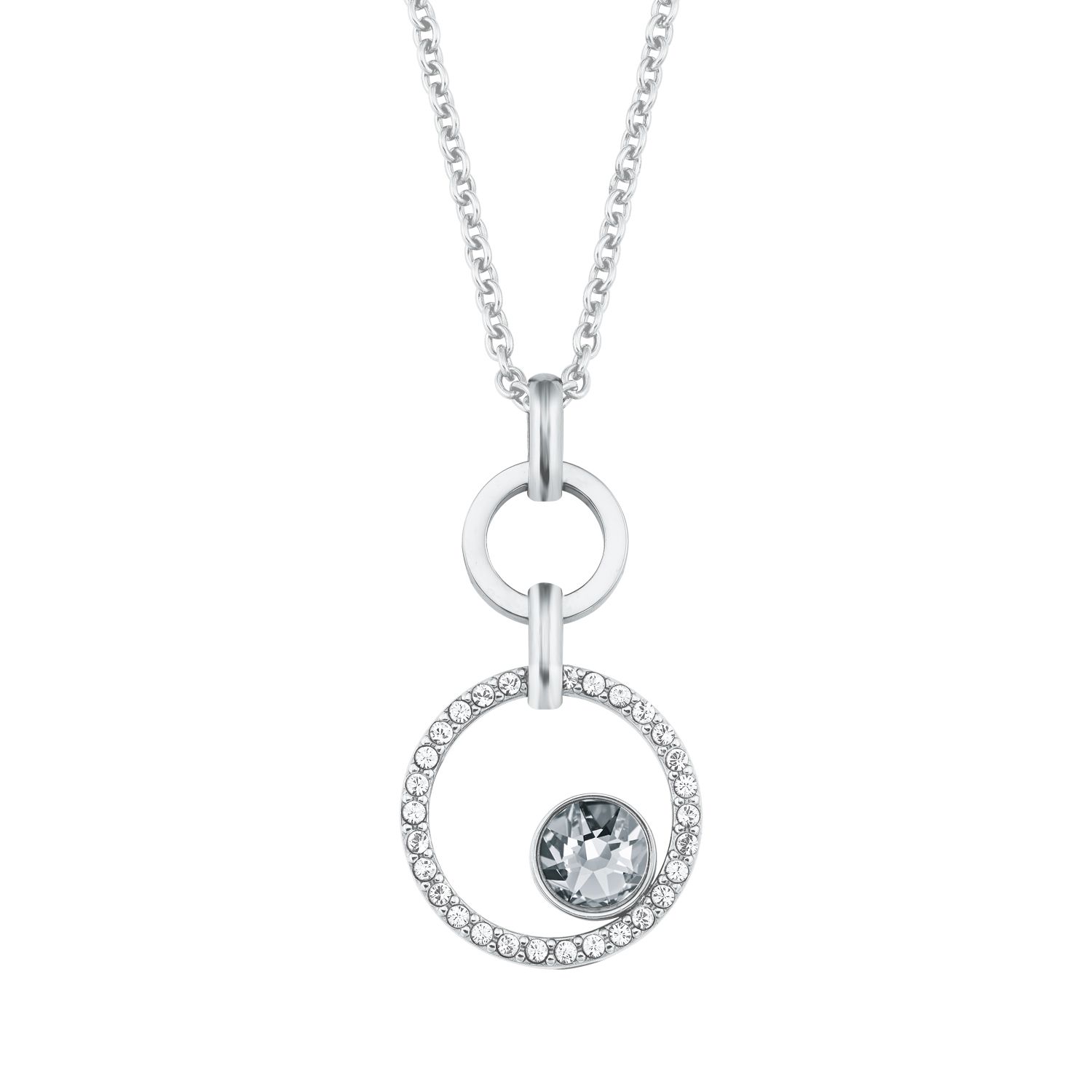 s.Oliver Damen Halskette 2024266 Edelstahl mit Swarovski® Kristallen