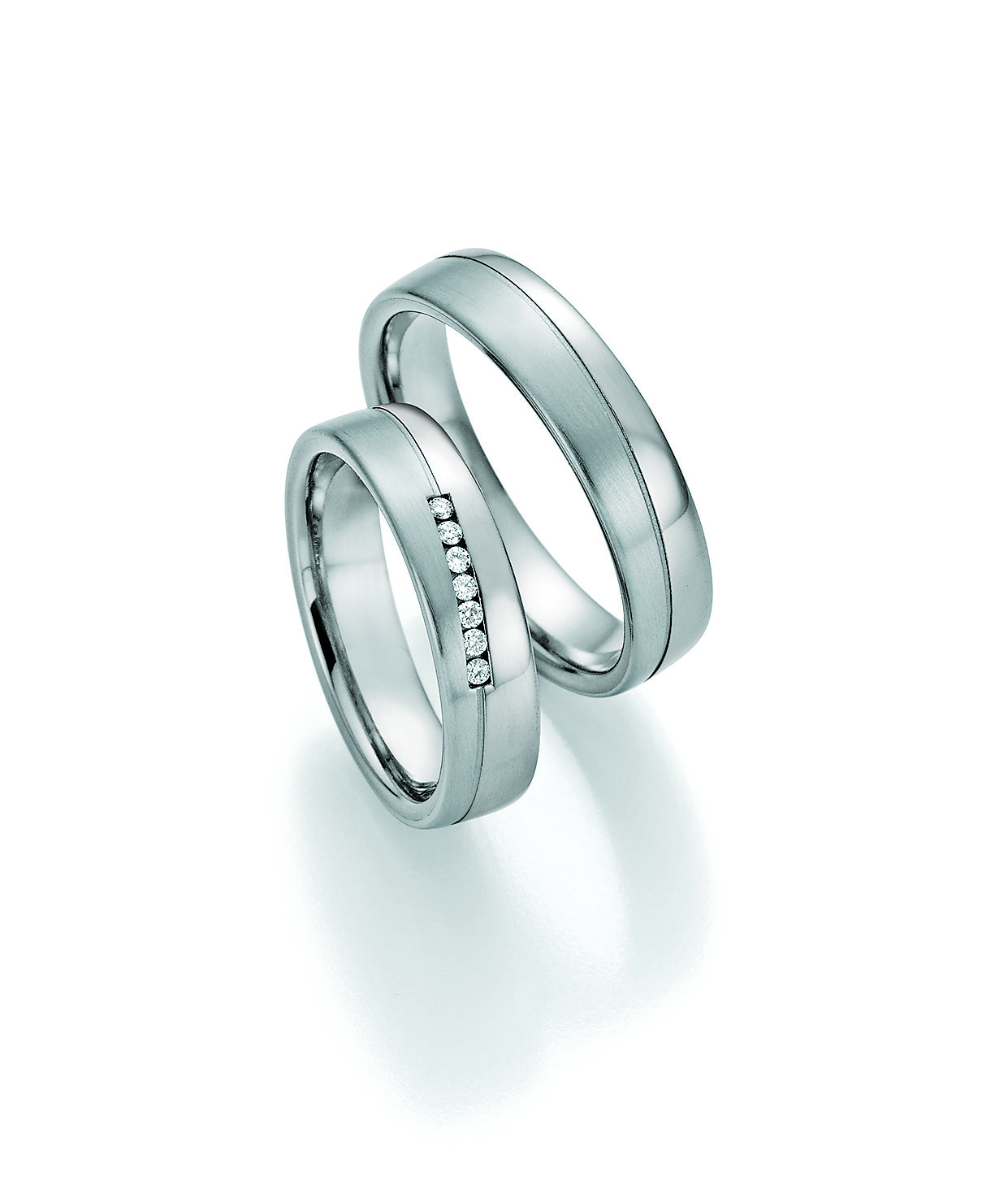 Eheringe Trauringe White Style Platin Plus Titan Brilliant 86-10070 / 86-10080