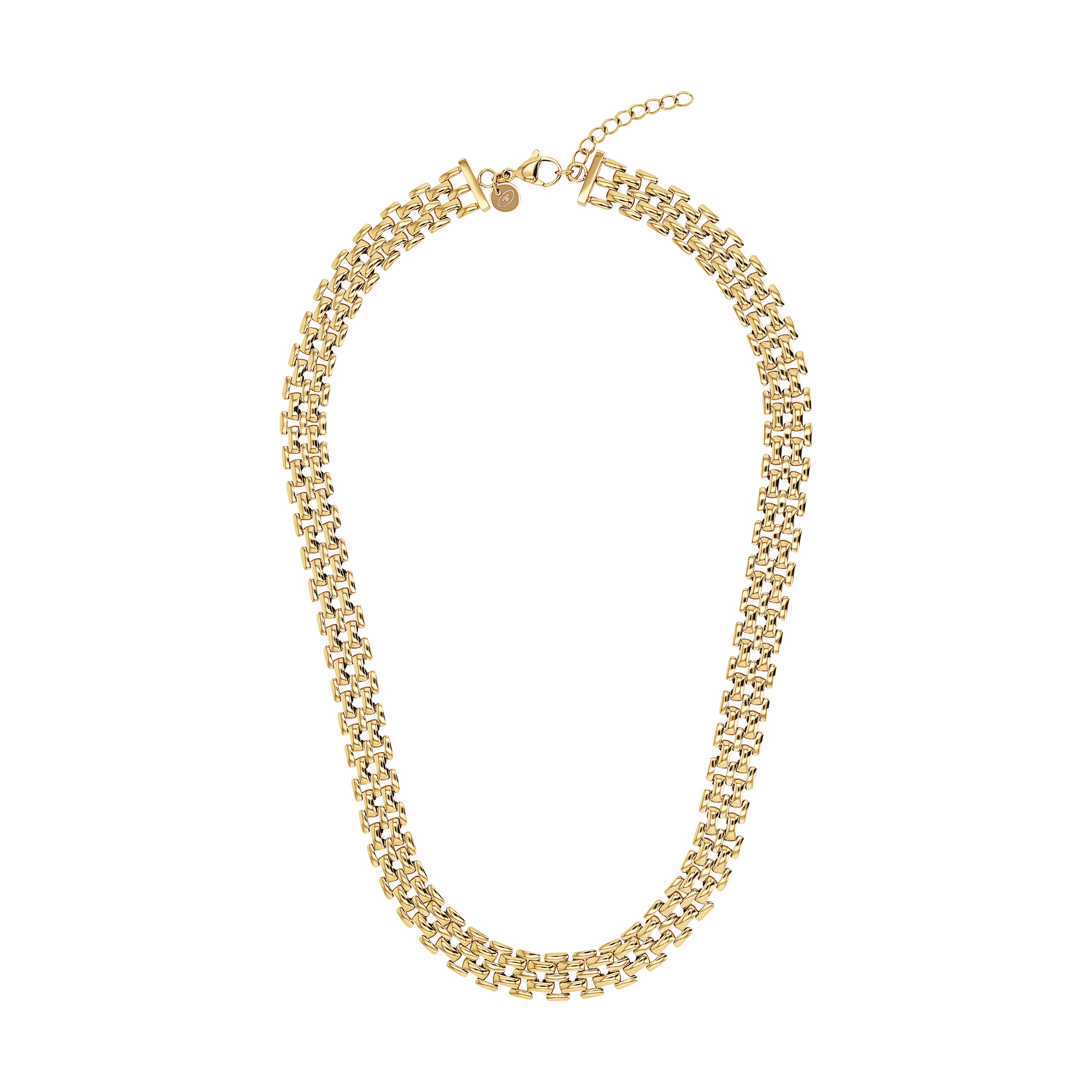 Tom Tailor Damen Collier 2101431 Edelstahl Fantasiegliederung goldplattiert