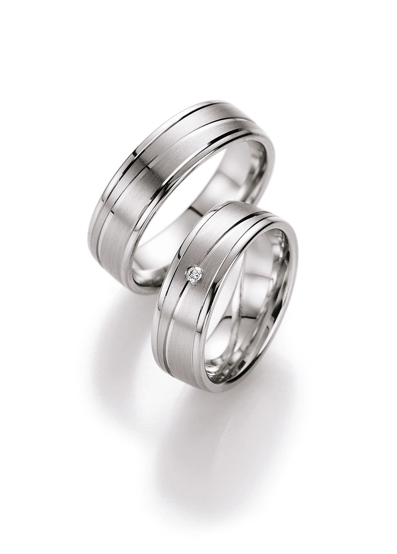 Eheringe Trauringe White Style Silver Inspiration Brilliant 55-10050 / 55-10060