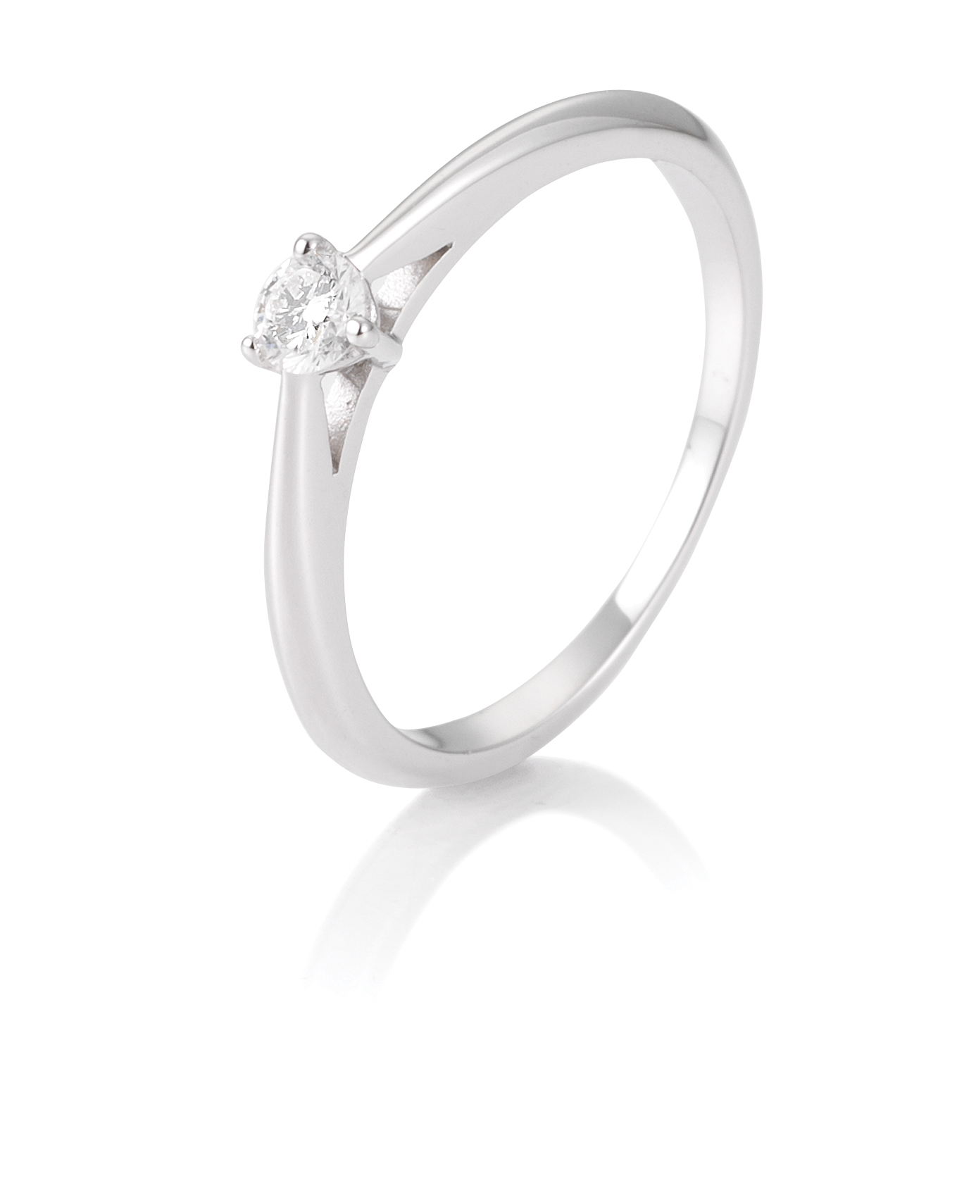 Breuning Solitaire Ring 41/86623-0 Brillant 3er Krappe Weißgold