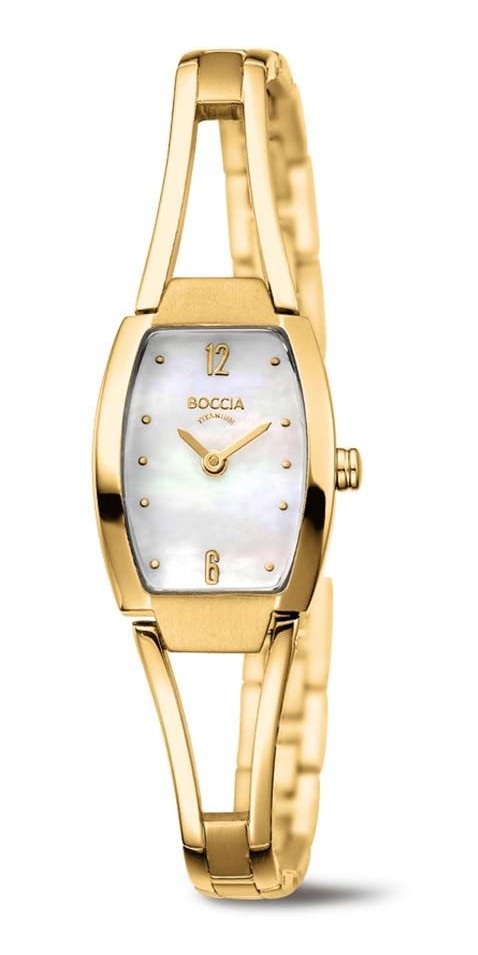 Boccia Damen Armbanduhr 3262-04 Dress Titan goldplattiert