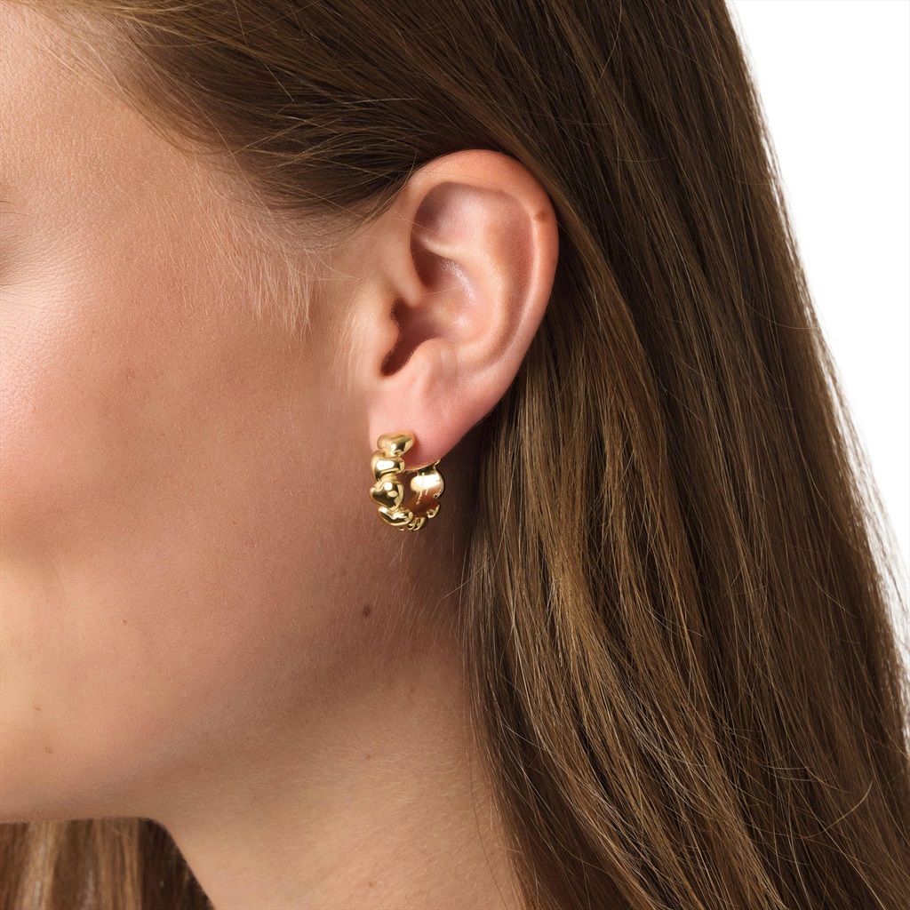Tom Tailor Damen Creolen 2101827 Edelstahl goldplattiert