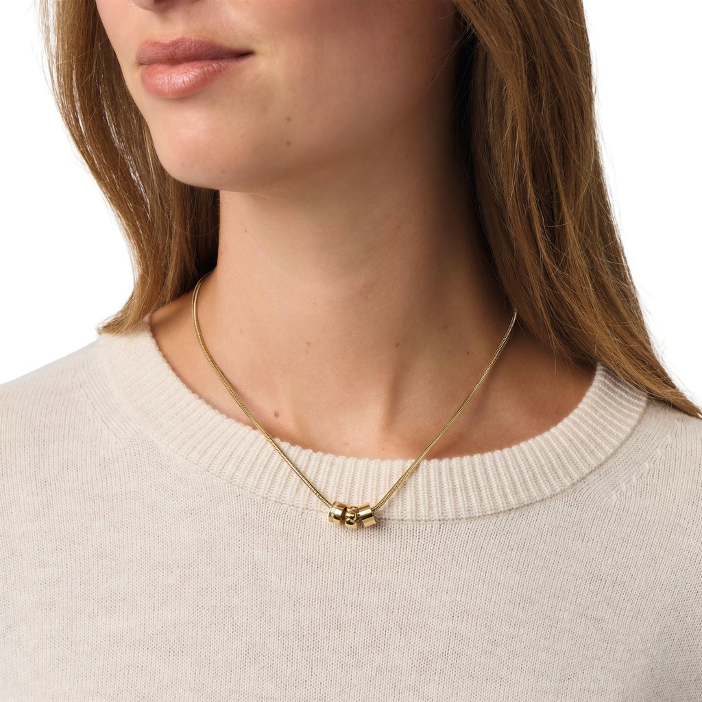 Tom Tailor Damen Halskette 2101825 Edelstahl Schlangengliederung mit Schmuck-Beads goldplattiert