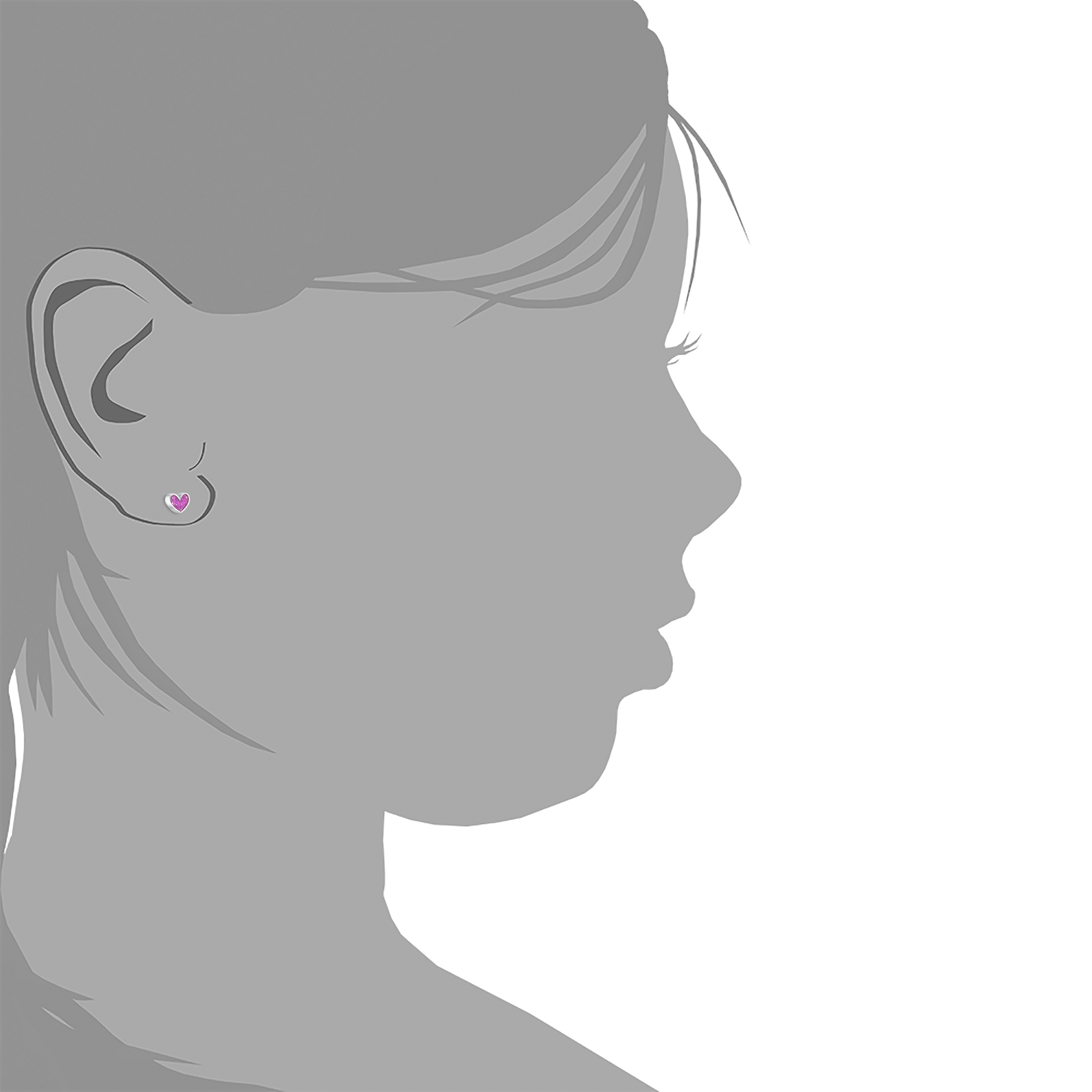 Lillifee Mädchen Ohrstecker 2036441 Herz Silber 925 Emaille lila 