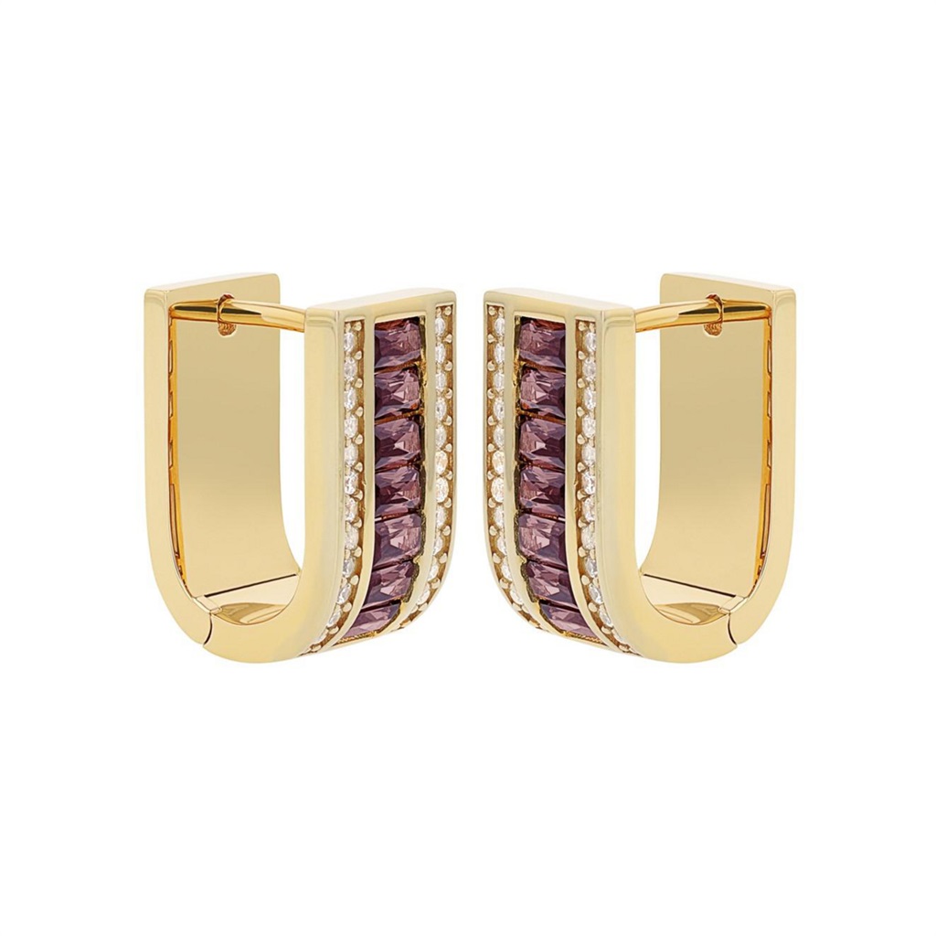 JOOP! Damen Creolen 2040573 Silber 925 vergoldet synth. Zirkonia