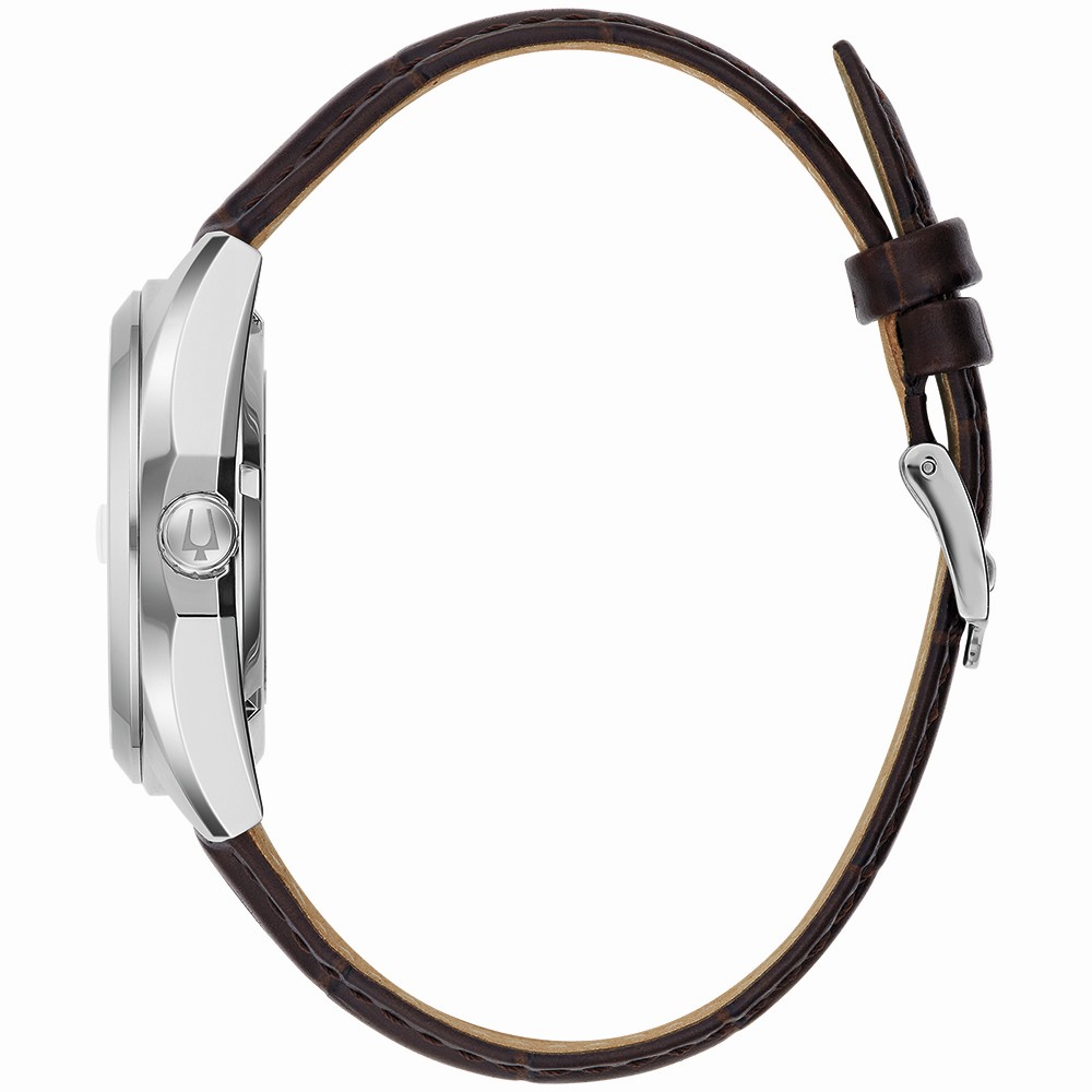 Bulova Herren Armbanduhr SURVEYOR 96B427 Classic Automatik mit Lederband
