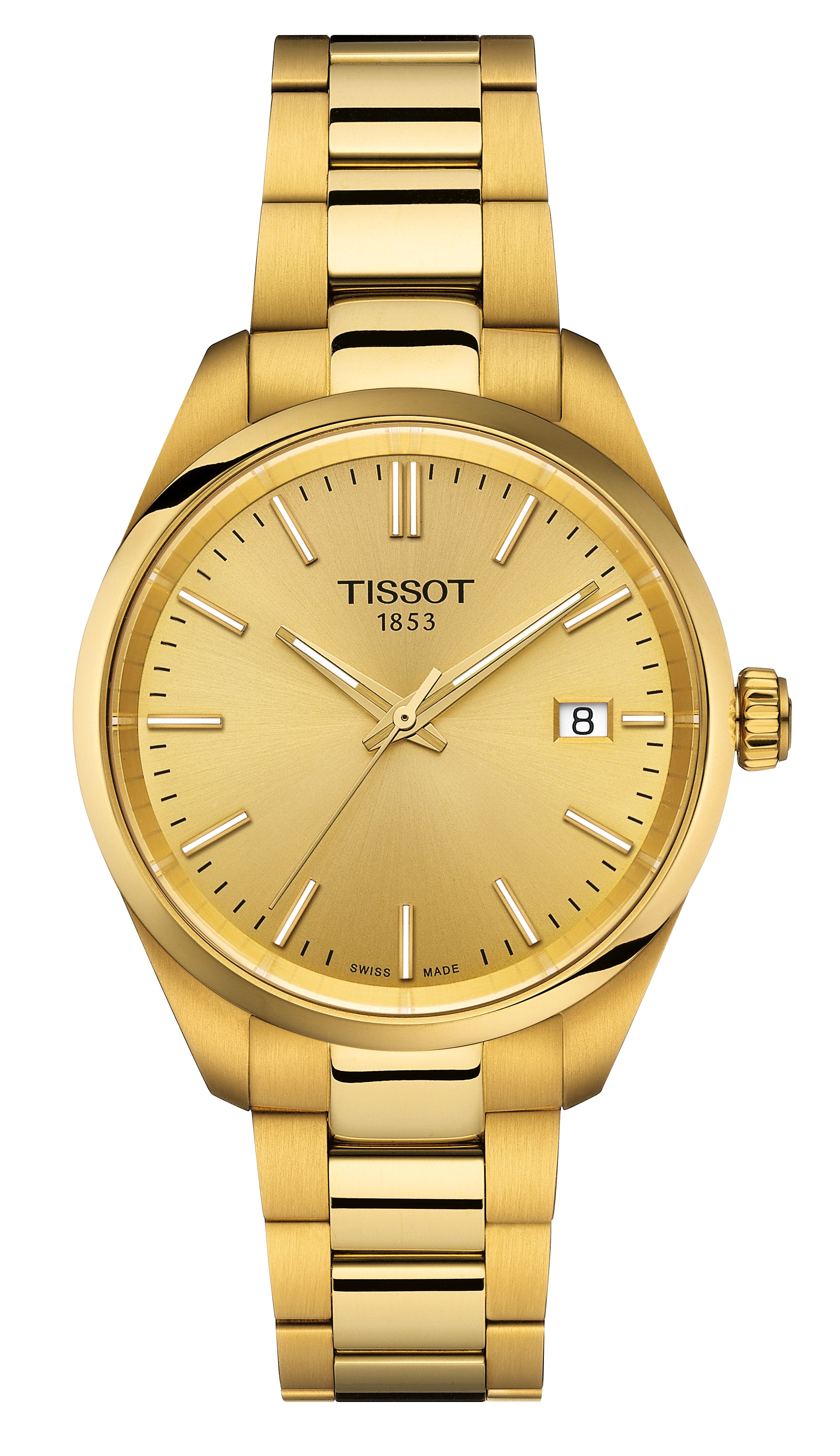 Tissot Armbanduhr T150.210.33.021.00 PR 100 34mm Edelstahl mit goldfarbiger PVD-Beschichtung