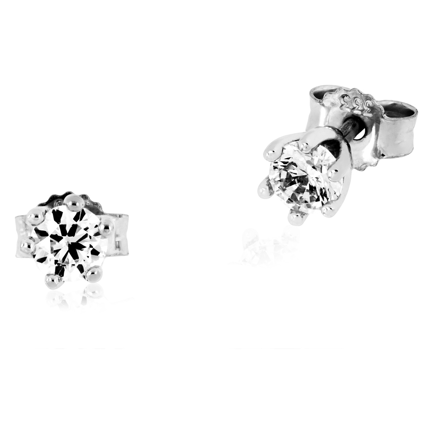 O&K Müller Ohrstecker 13-117050 Zirkonia Weißgold 333