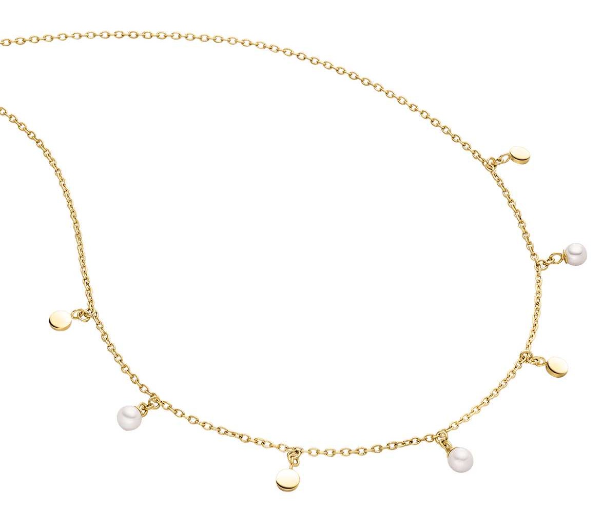 Boccia Damen Collier 08078-02 Titan Gelbgold IP mit Süßwasserzuchtperlen