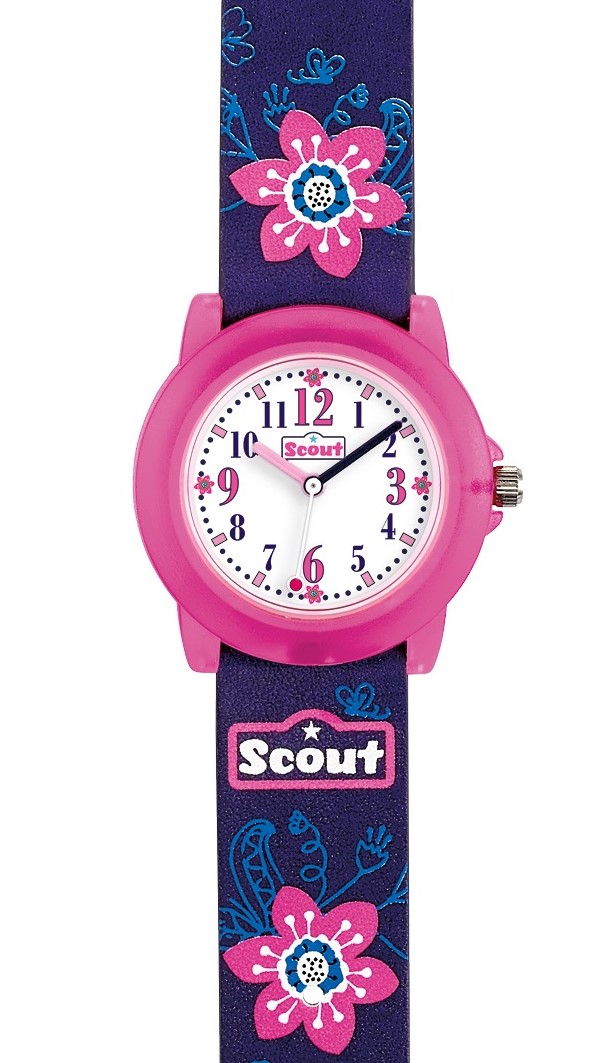 Scout Mädchen-Armbanduhr Crystal 280305028 blau pink Flowery