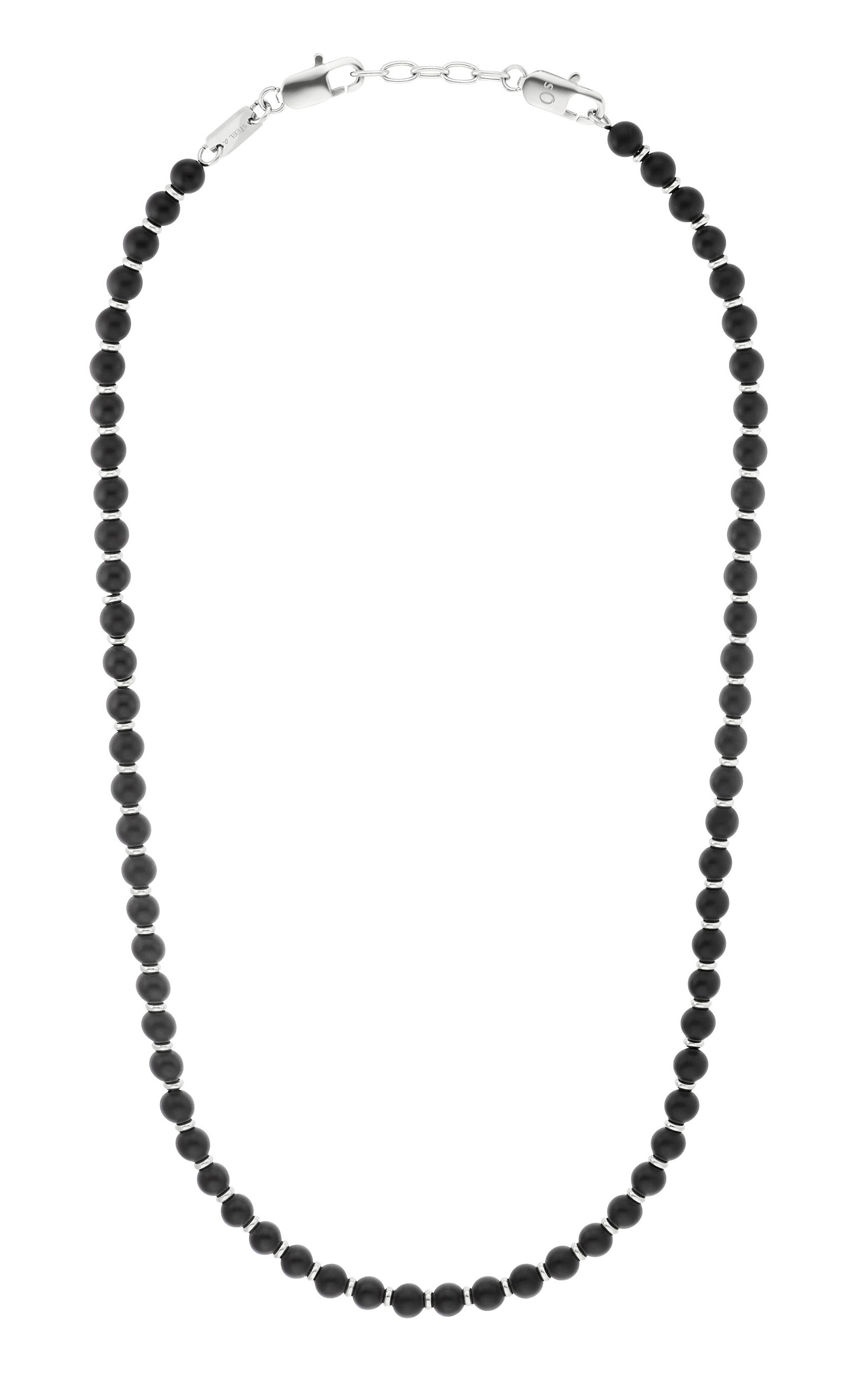 s.Oliver Halskette 2038004 Edelstahl mit Achatkugeln schwarz
