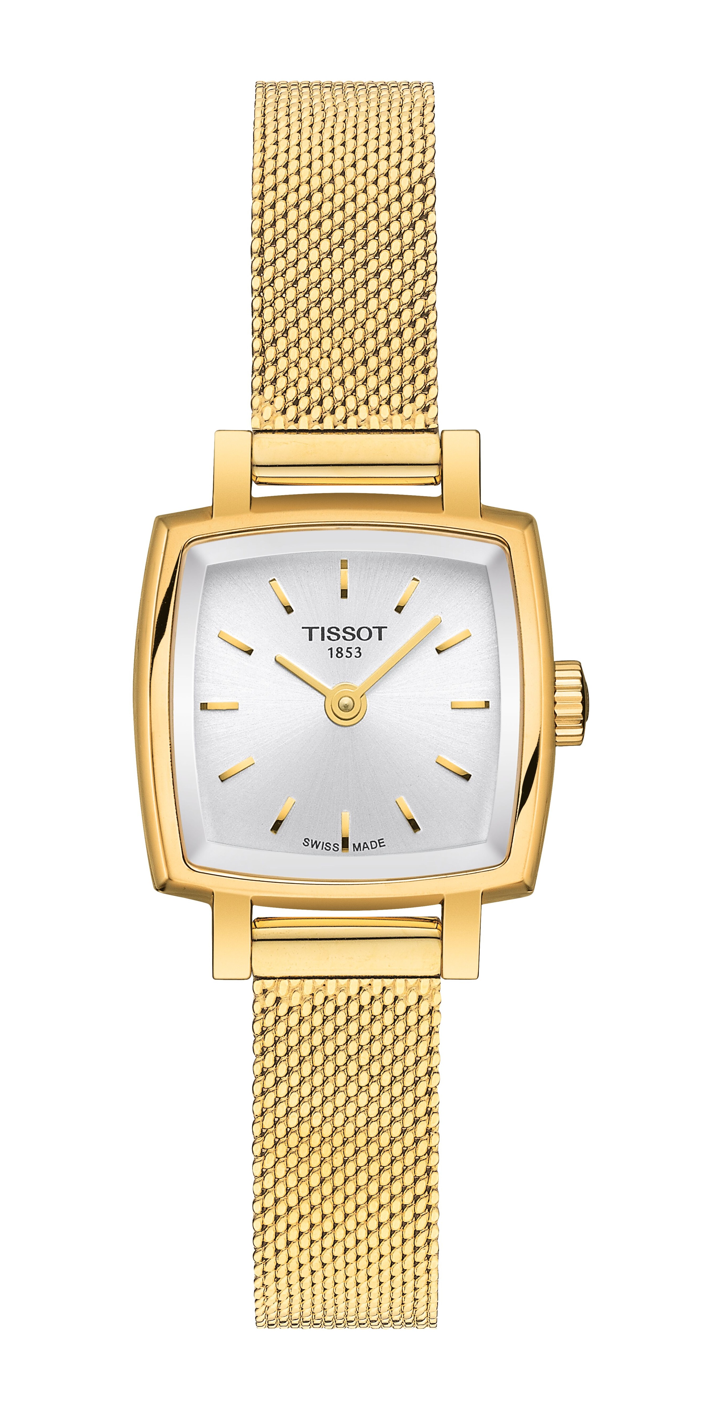 Tissot Damen Armbanduhr T058.109.33.031.00 Lovely Square 20x20mm Edelstahl Goldfarbig PVD