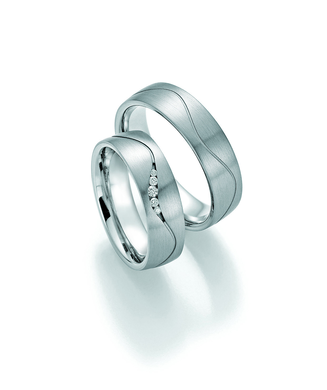 Eheringe Trauringe White Style Platin Plus Titan Brilliant 86-10030 / 86-10040
