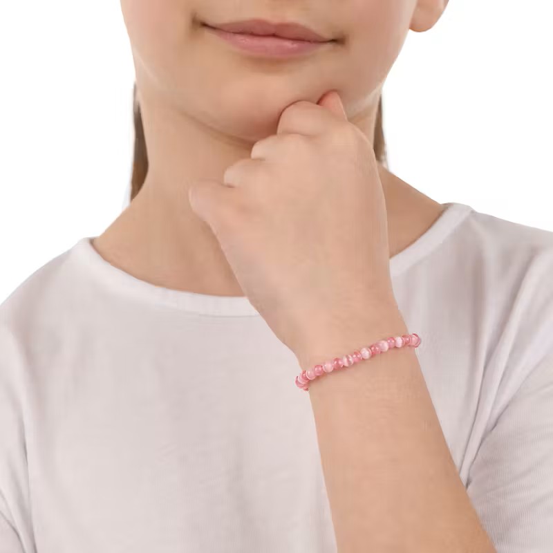 Lillifee Mädchen Armband 2034231 Edelstahl mit synth. rosa Glaskugeln