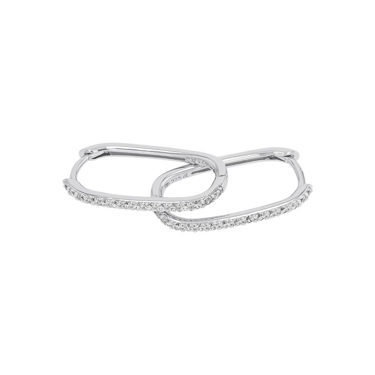 Tom Tailor Damen Creolen 2100561 Silber 925 synth. Zirkonia