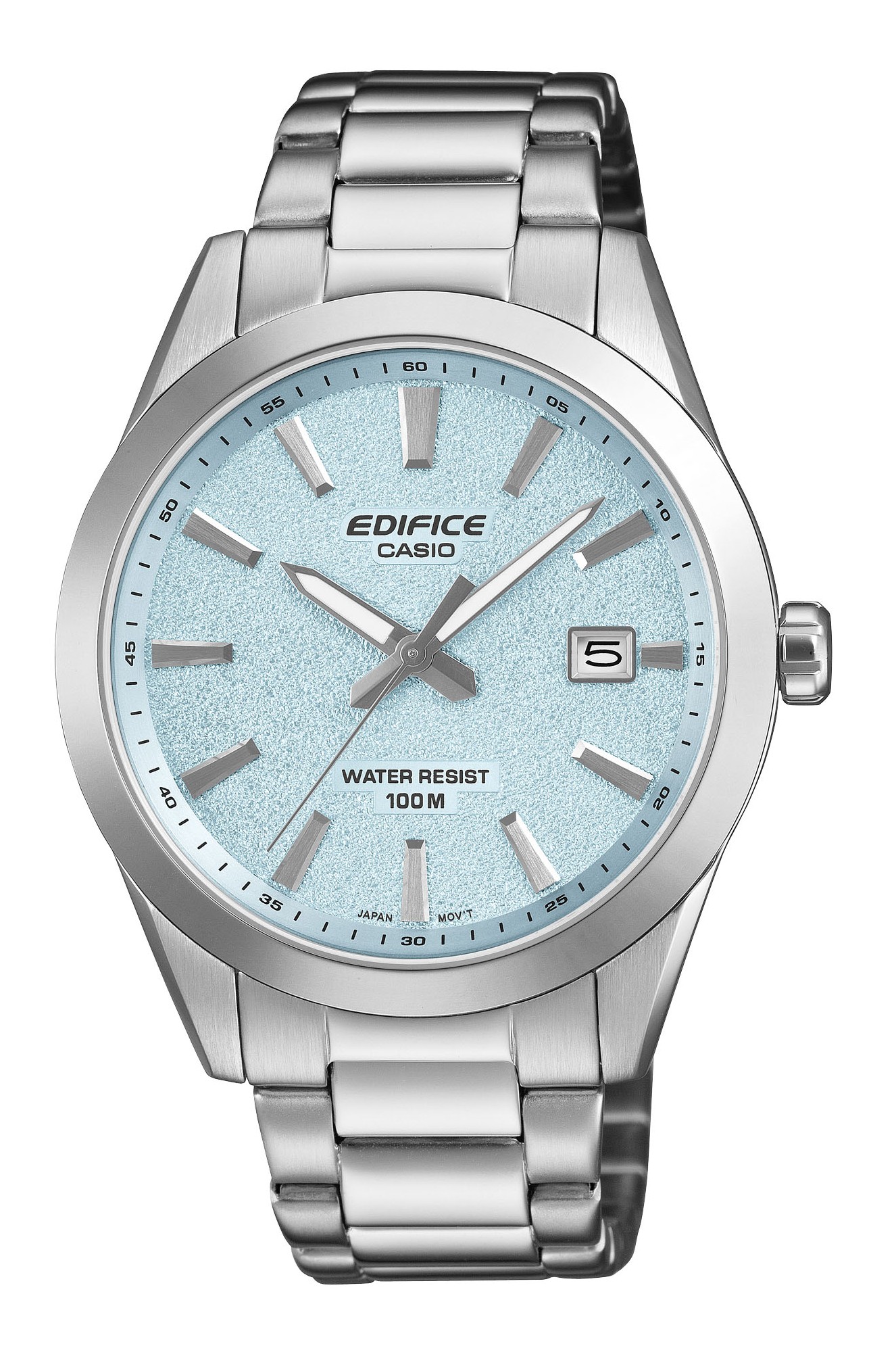 Casio Herren Armbanduhr Edifice EFV-160D-2BVEF Edelstahl Zifferblatt eisblau