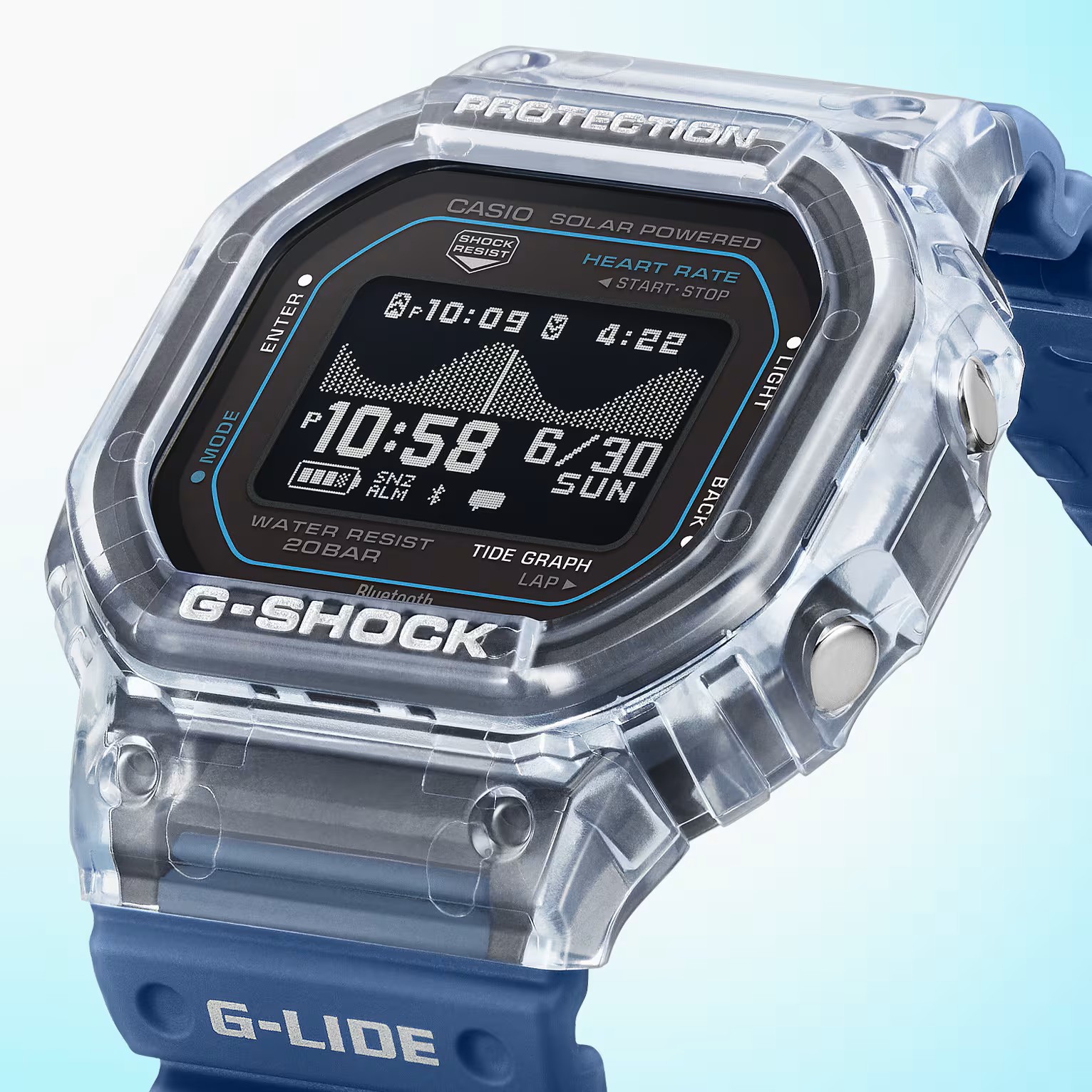 Casio G-Shock G-LIDE GBX-H5600-2ER Bluetooth Solar digital blau